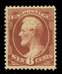 US 208a 1881 Six-cent Lincoln Deep Brown Red
