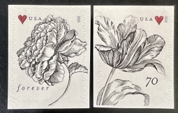 US 4959-60 Wedding Hearts, Rose and Tulip