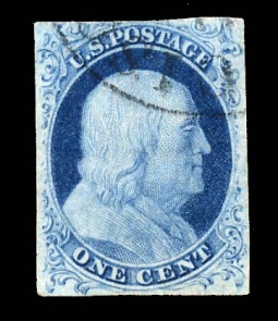 US 7 One-cent Ben Franklin Great Centering