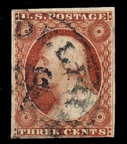 US 10  Three-Cent Washington Deep Orange Brown